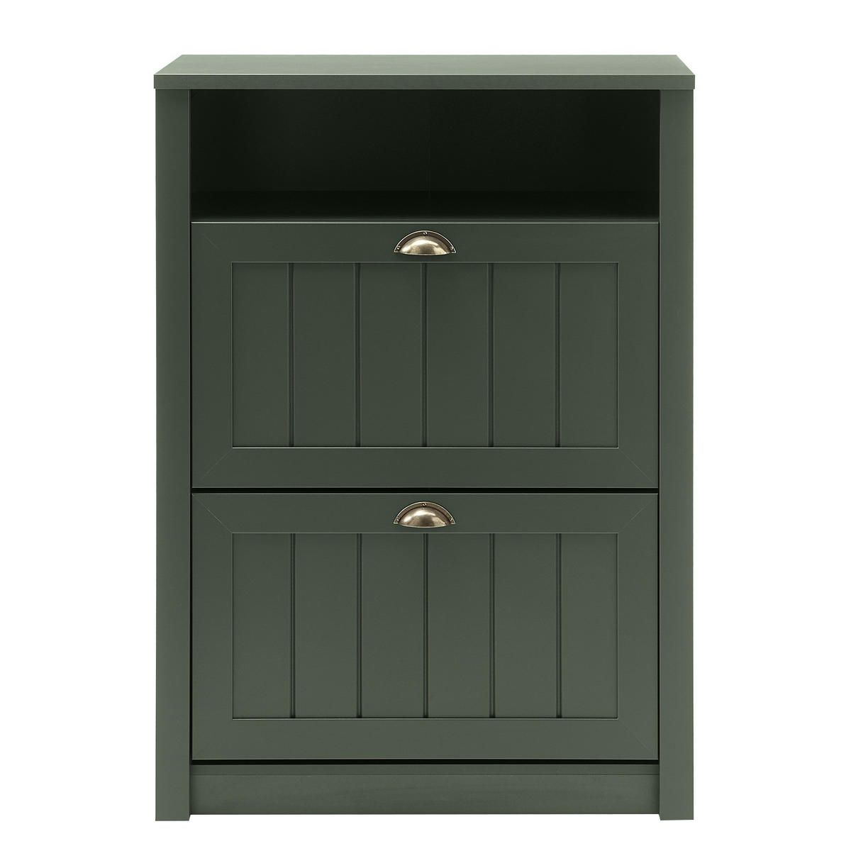 SCHUHKIPPER - Moosgrün / Gold - Grün, Holzwerkstoff/Metall (80/111/36cm) - home24