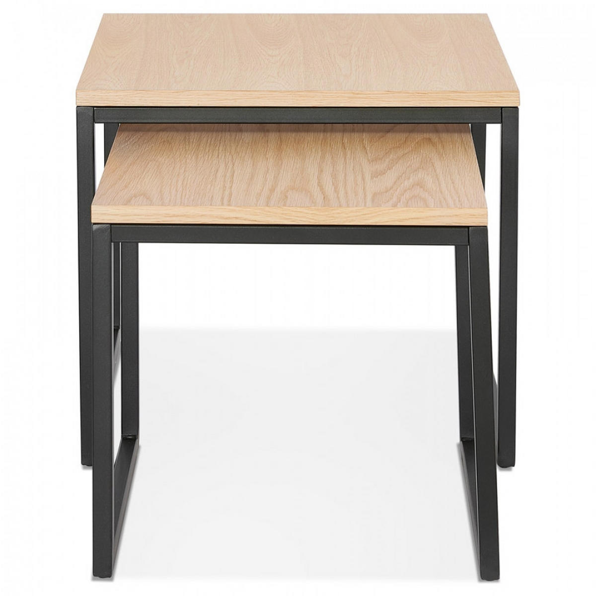 LOUNGETISCH Beige 50x50x45 cm - Beige/Schwarz, Holz/Metall (50/50/45cm) - AlterEgo