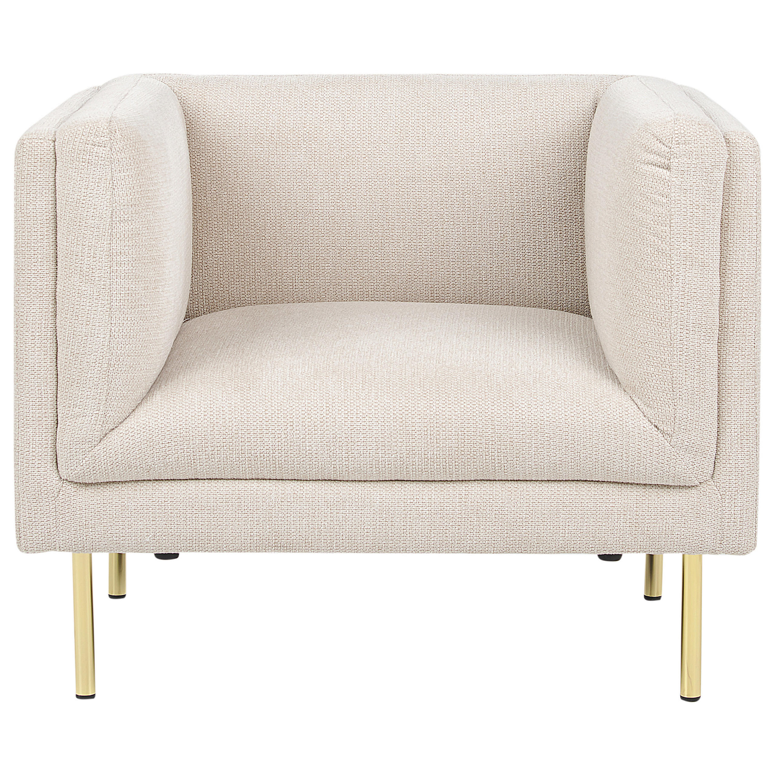 SESSEL Beige Moen - Beige/Goldfarben, Textil (87/72/75cm) - Beliani