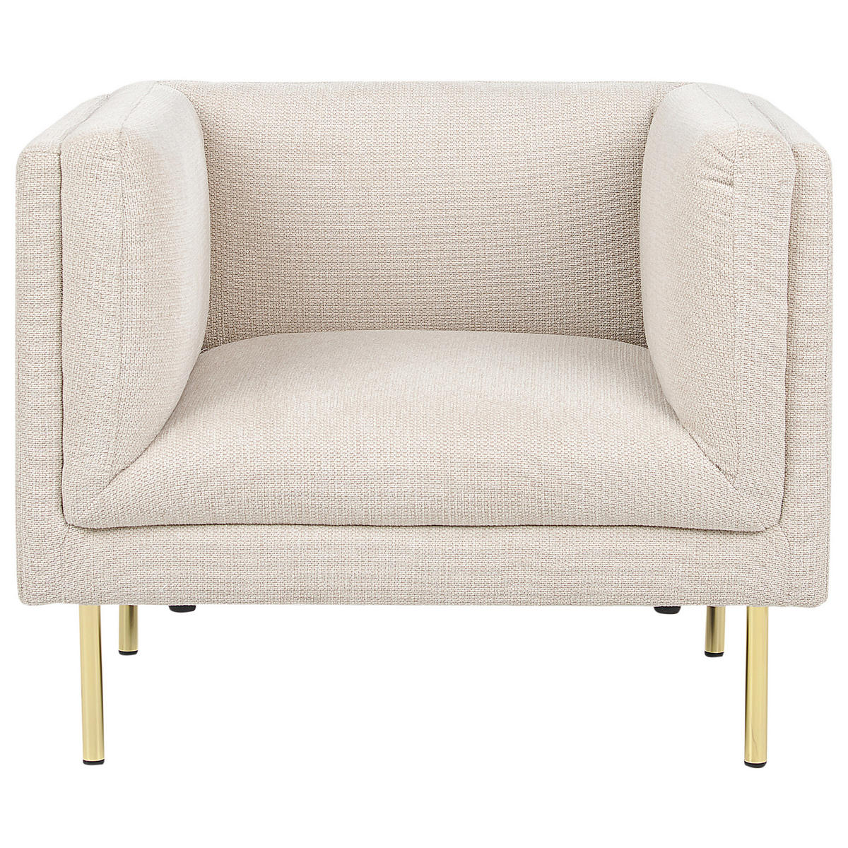 SESSEL Beige Moen - Beige/Goldfarben, Textil (87/72/75cm) - Beliani