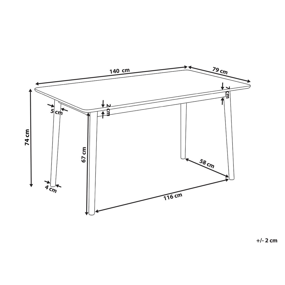 JÍDELNÍ STŮL Světlý Dub 140/80 cm Elvyn - světle hnědá, kompozitní dřevo (140/80/74cm) - Beliani