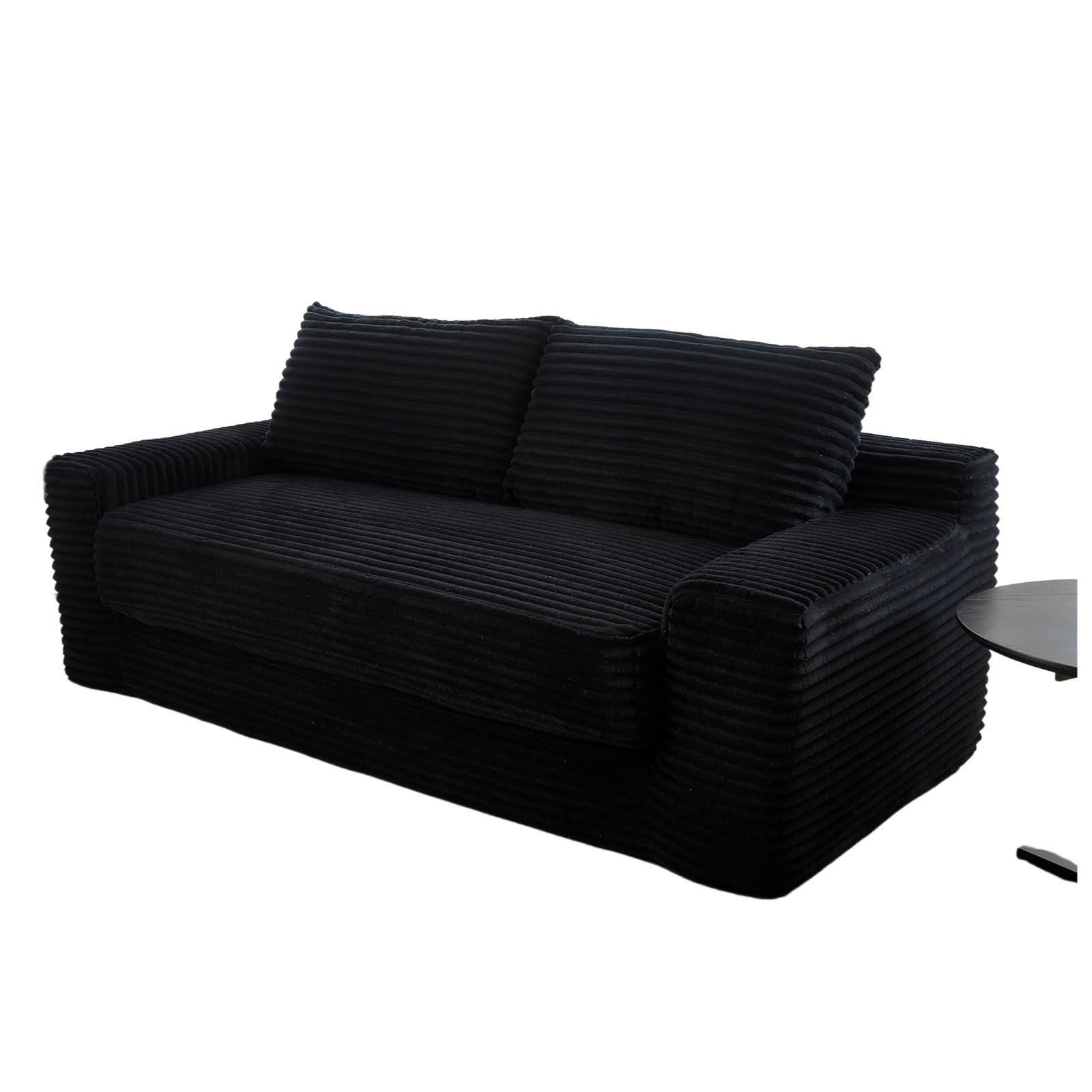 SCHLAFSOFA DE-35272 2-in-1 mit Memory-Schaum Schwarz - Schwarz, Textil (62/85/180cm) - ComfortXL