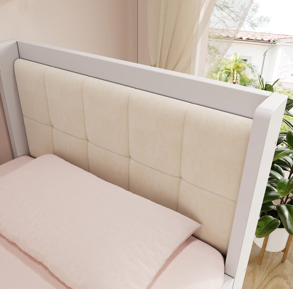 POLSTERBETT 90/190 cm Weiß aus Holz mit 2 Schubladen - Weiß, Textil (90/190cm) - OKMYHOME