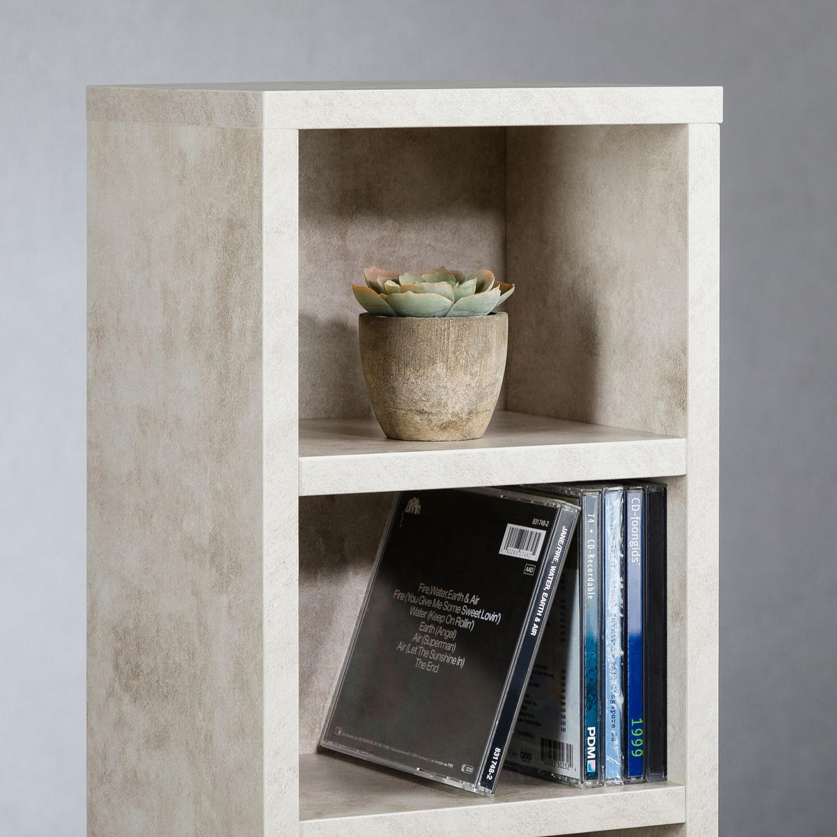 CD/DVD REGAL MELODIE Betonoptik - Grau, Holzwerkstoff (21/88/20cm) - IDIMEX
