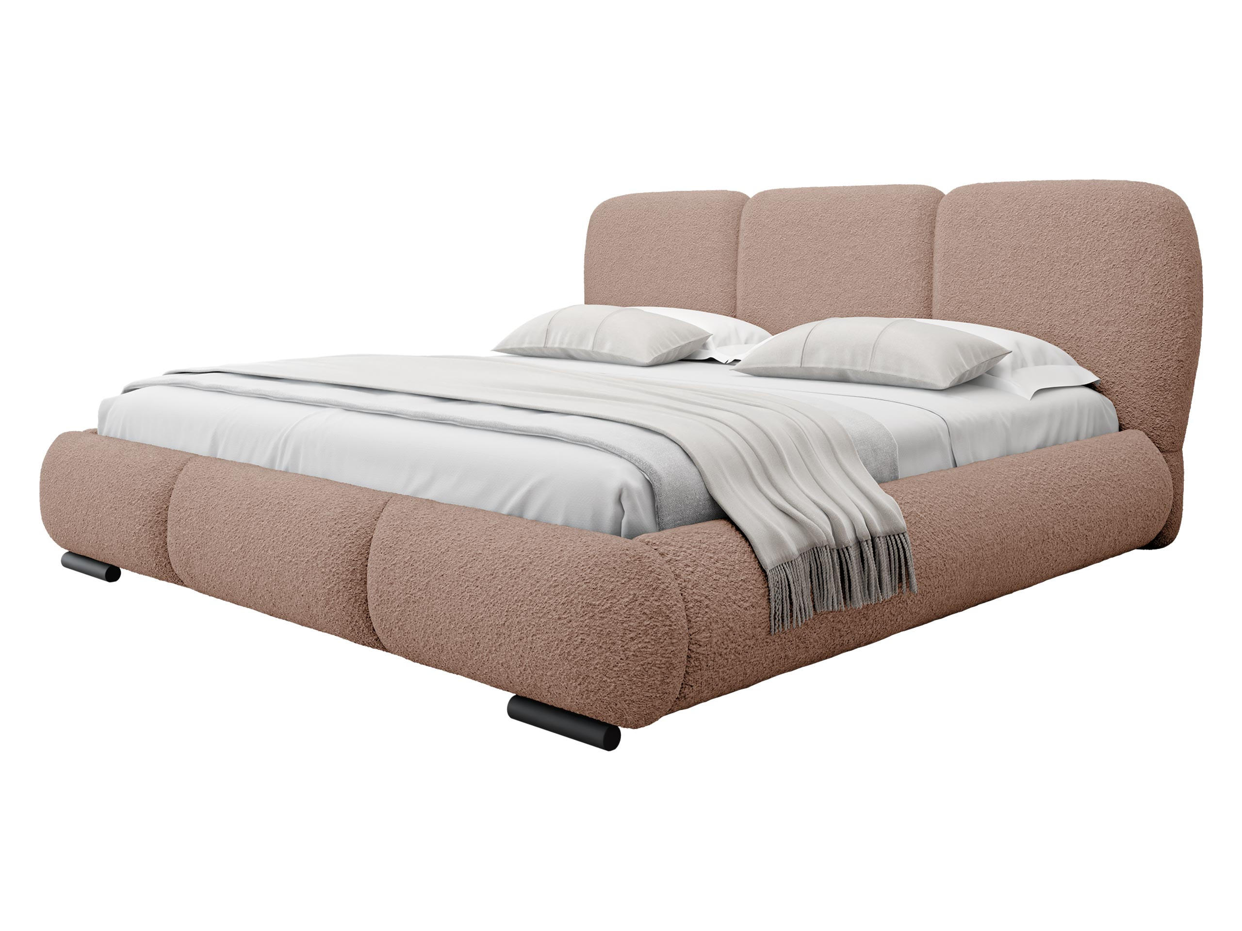 POLSTERBETT Rosa - Eichefarben/Schwarz, Holz/Textil (180/200cm) - MIRJAN24