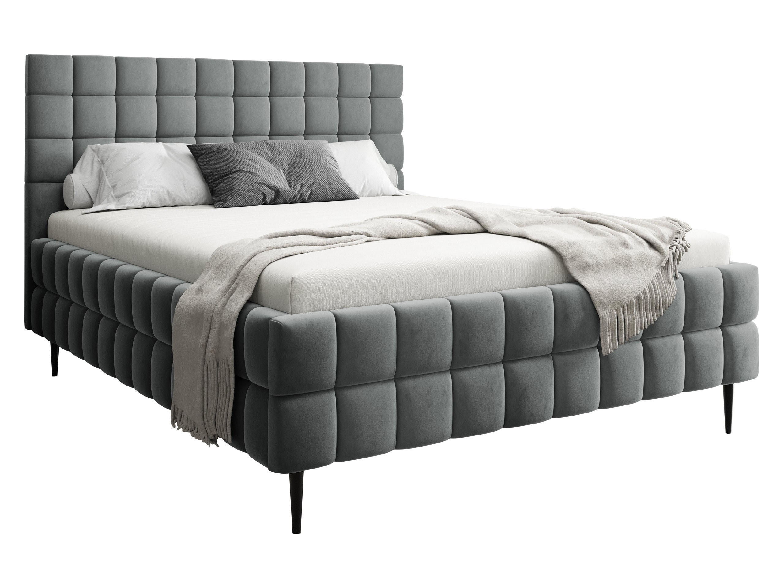 POLSTERBETT Ardea Leg - Schwarz/Grau, Holz/Textil (140/200cm) - MIRJAN24