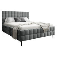 POLSTERBETT Ardea Leg - Schwarz/Grau, Holz/Textil (140/200cm) - MIRJAN24