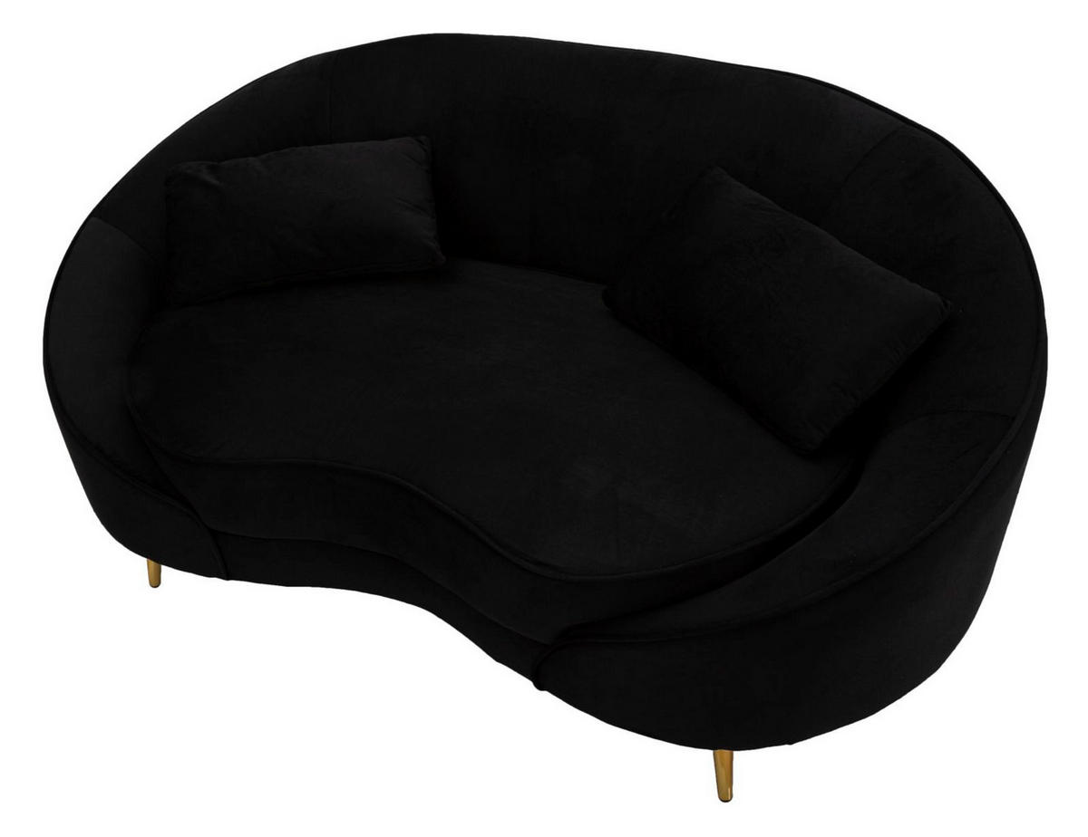 2-SITZER Sofa gepolstert Oslo - Schwarz - Schwarz, Holz/Kunststoff (148/68/84cm) - Pasmara
