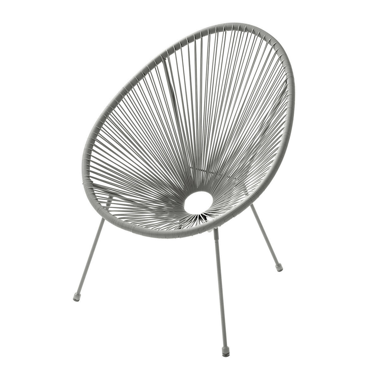 SITZGRUPPE - Stahl / Polyrattan - 3-teilig - Silberfarben, Glas/Kunststoff - home24