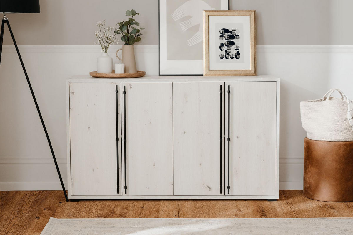 SIDEBOARD Almo 39/146/85 cm - Weiß, Holzwerkstoff (146/85/39cm) - Finori GmbH