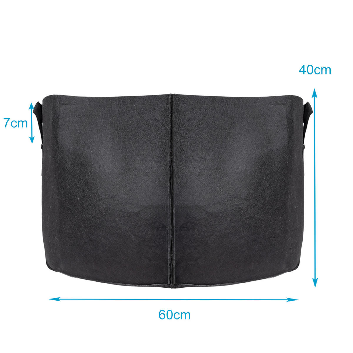 PFLANZSACK Vliesstoff 60/40 cm (10-tlg. Set) - Schwarz, Textil (40cm) - Intirilife