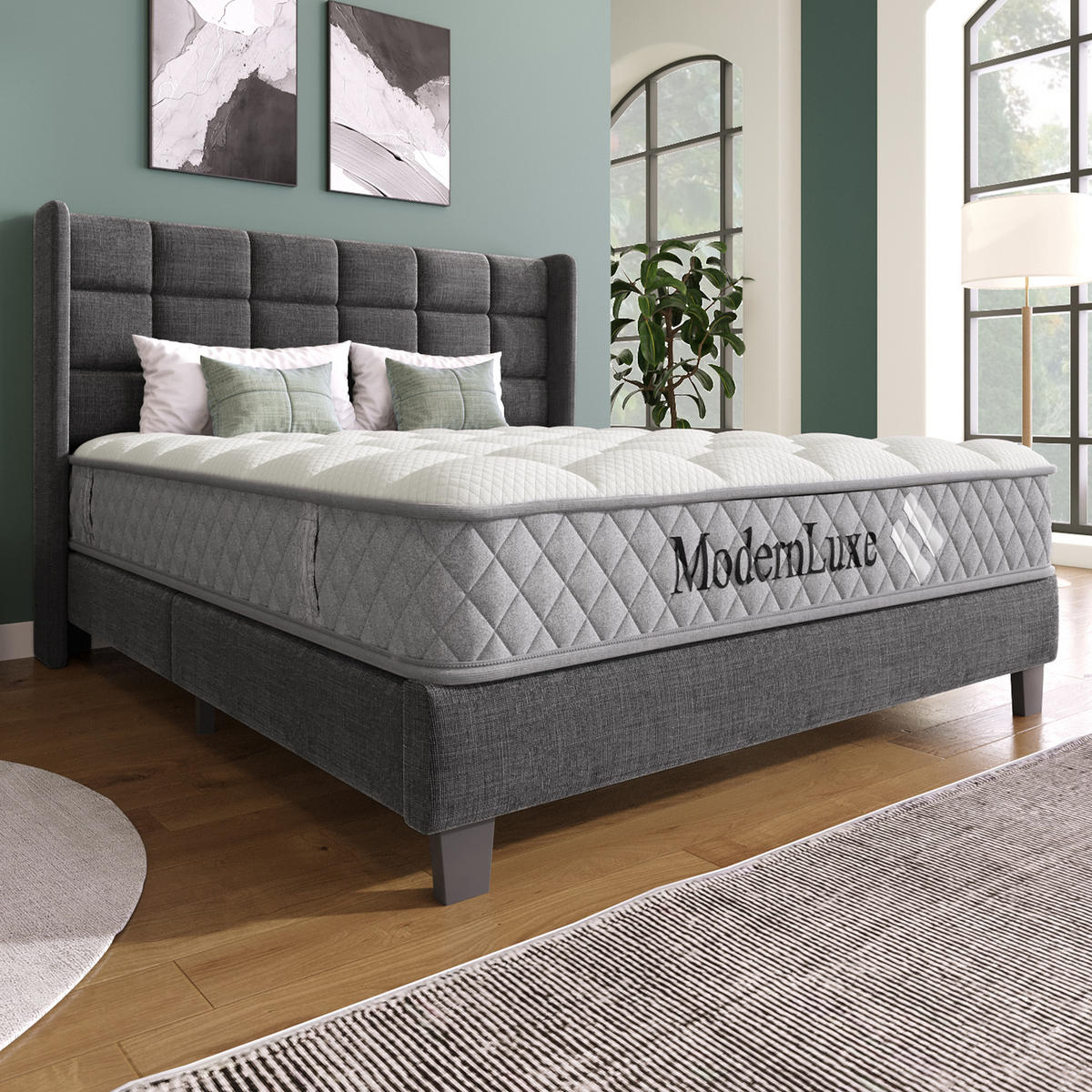 KALTSCHAUMMATRATZE 180/200 cm Weiß Härtegrad H3, 20 cm Höhe mit 4 Griffe und Vakuumverpackt - Weiß, Textil (180/200cm) - Oxeza