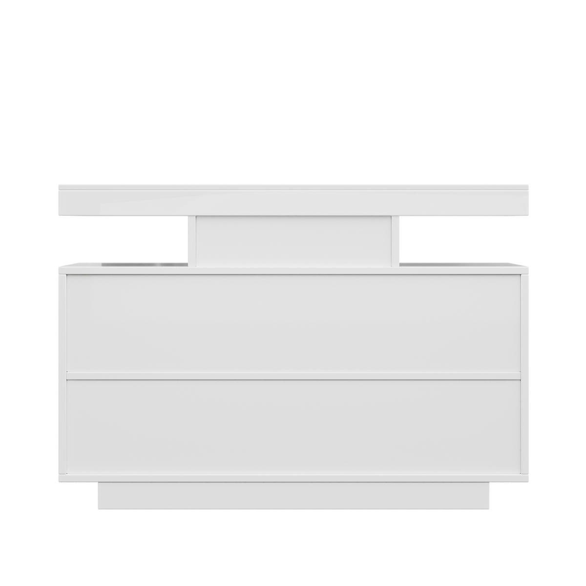 SIDEBOARD DE-37782 mit LED-Beleuchtung und 3 Schubladen Weiß - Weiß, Holzwerkstoff (120/80/40cm) - ComfortXL