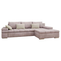 ECKSOFA Bangkok Premium, Seite: Rechts - Silberfarben/Rosa, Holz/Textil (310/175cm) - MIRJAN24