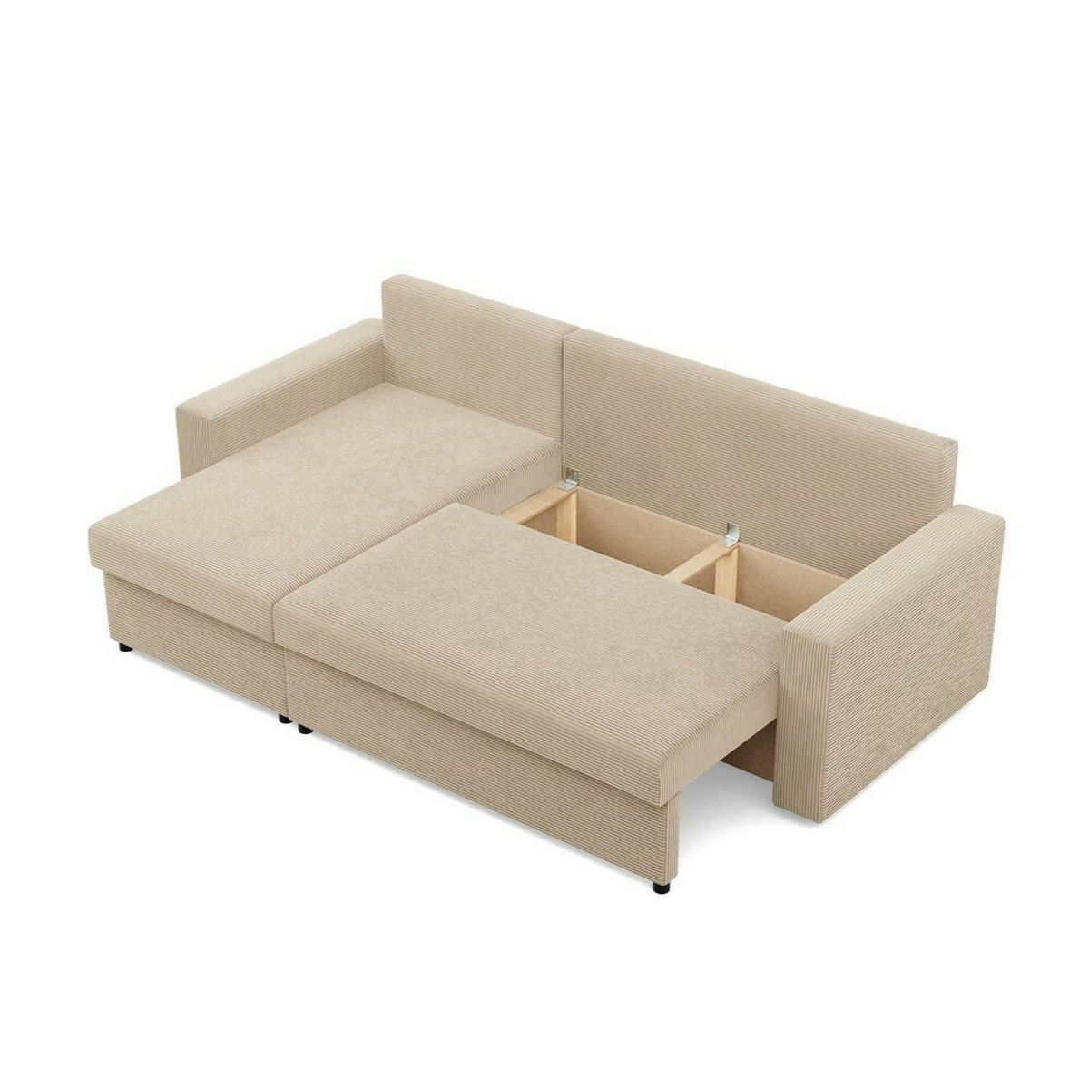 ECKSOFA Neo mit gerader Armlehnen beige - Beige, Textil (231/140cm) - SIMKAM Furniture