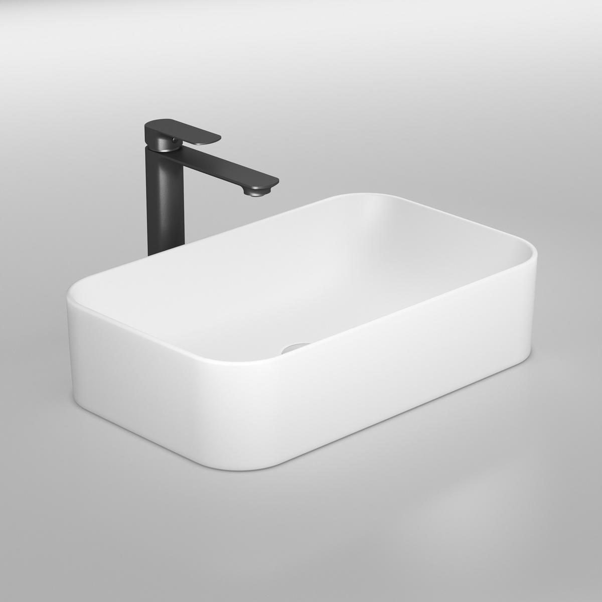 WASCHBECKEN Hochwertiges Keramik Weiß Matt 61 / 38 / 15 cm - Weiß, Keramik (38/15/61cm) - EMKE