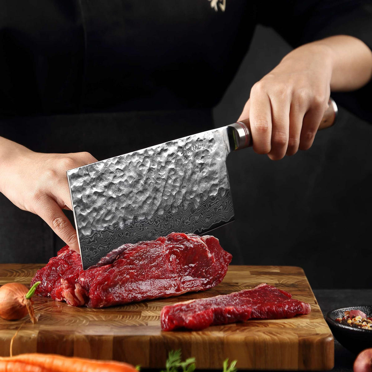 KOCHMESSER 17,5 cm - Nussbaumfarben, Holz/Metall (33cm) - Wakoli