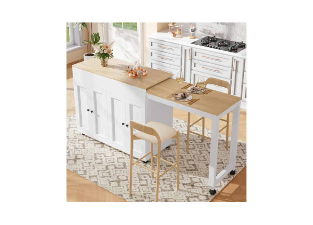 BARTISCH White - Weiß, Holz (50/94/118cm) - Urban Meuble