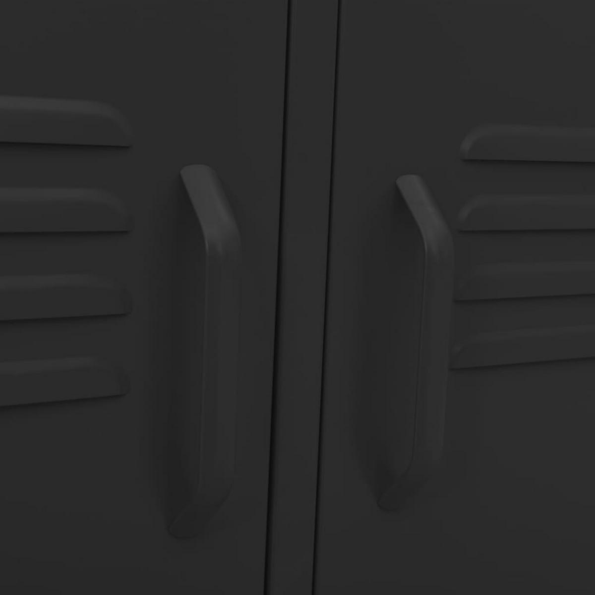 TV-SCHRANK Schwarz 105/35/50 Cm Stahl - Schwarz, Metall (105/50/35cm) - vidaXL