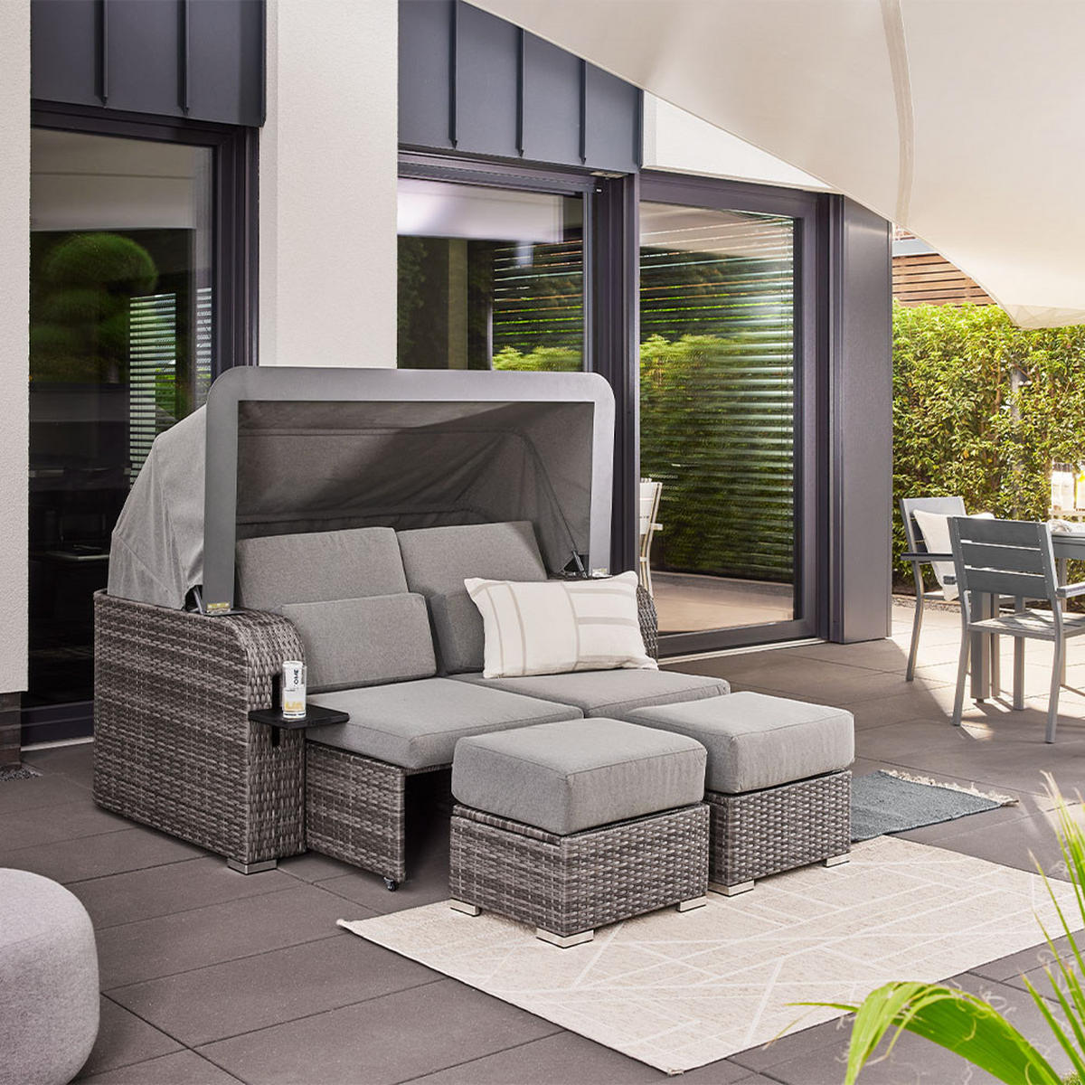 STRANDKORB HOLBY - Ohne Regenabdeckung - Grau, Kunststoff (160/69/189cm) - Home Deluxe