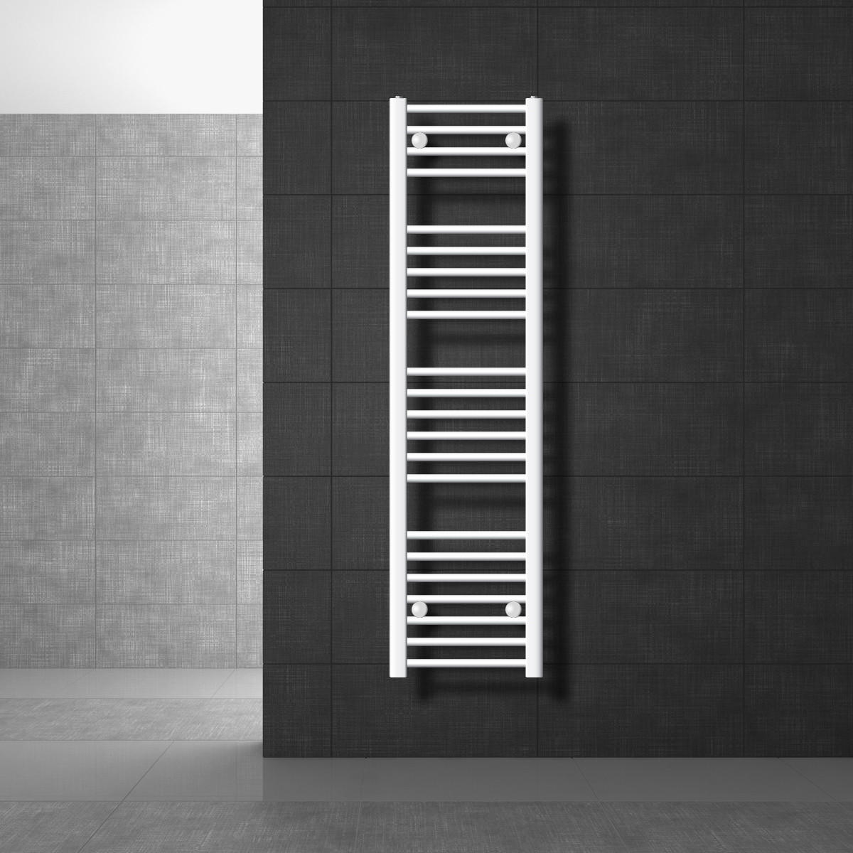 BADHEIZKÖRPER elektrisch Sahara 300x1400 mm Weiß gerade mit Heizstab 1200W Digital - Weiß, Metall (30/140/3cm) - LuxeBath