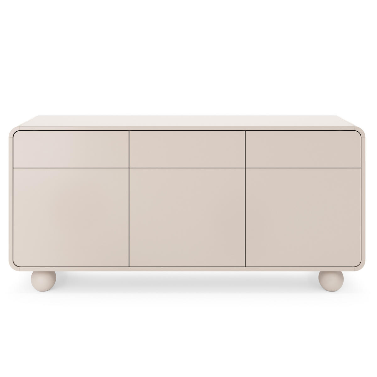 SIDEBOARD TONDO 160/75/39cm mit 3 Schubladen 3 Türen Kaschmir - Kaschmir, Holzwerkstoff (160/75/39cm) - MASSENO