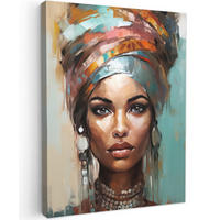LEINWANDBILD Frau - Kunst - Schmuck - Porträt 30x40 cm - Blaugrau, Textil (30/40cm) - MuchoWow