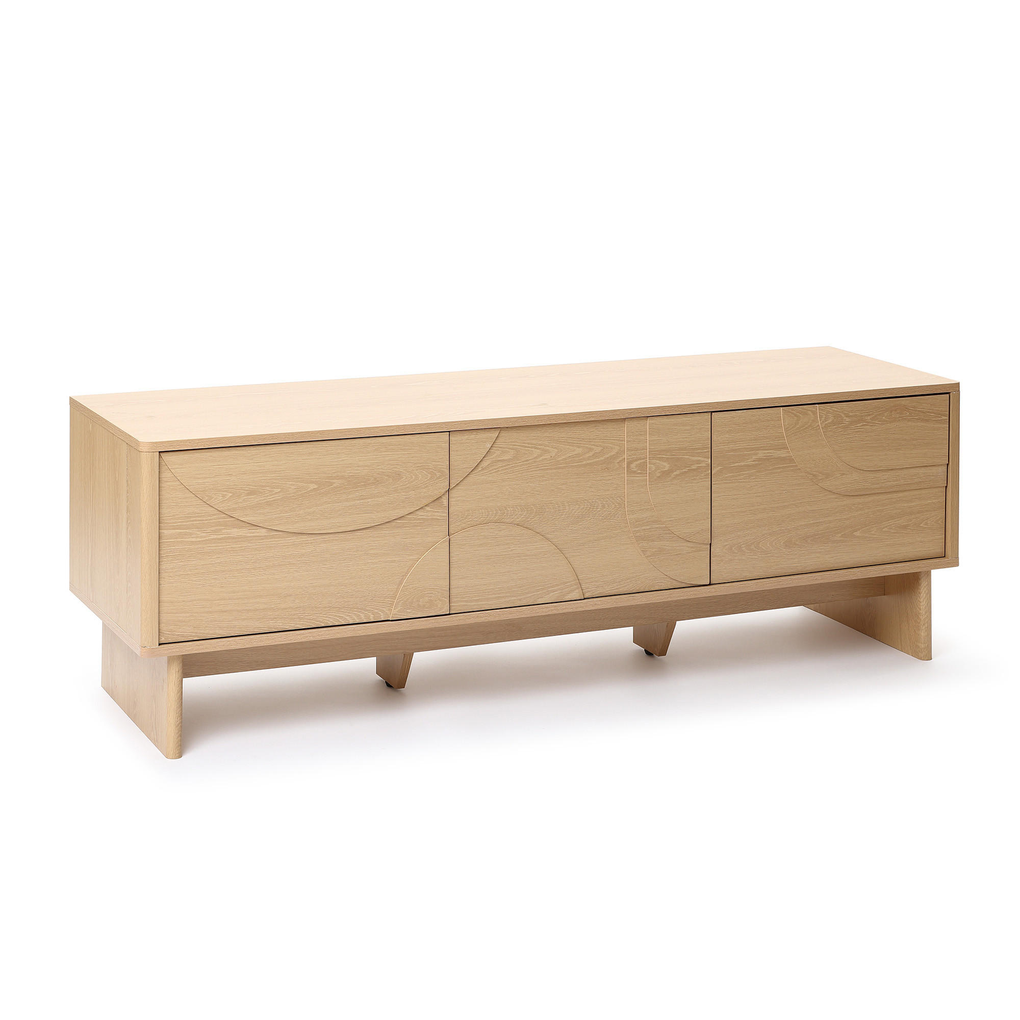 TV Lowboard Holz 160 cm - Eichefarben, Holzwerkstoff (150/48/40cm) - Hometopia