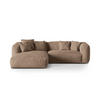 ECKSOFA modular links Martina aus Samt dunkelbeige 2 Sitzplätze - Mokka, Textil (176/283cm) - Micadoni