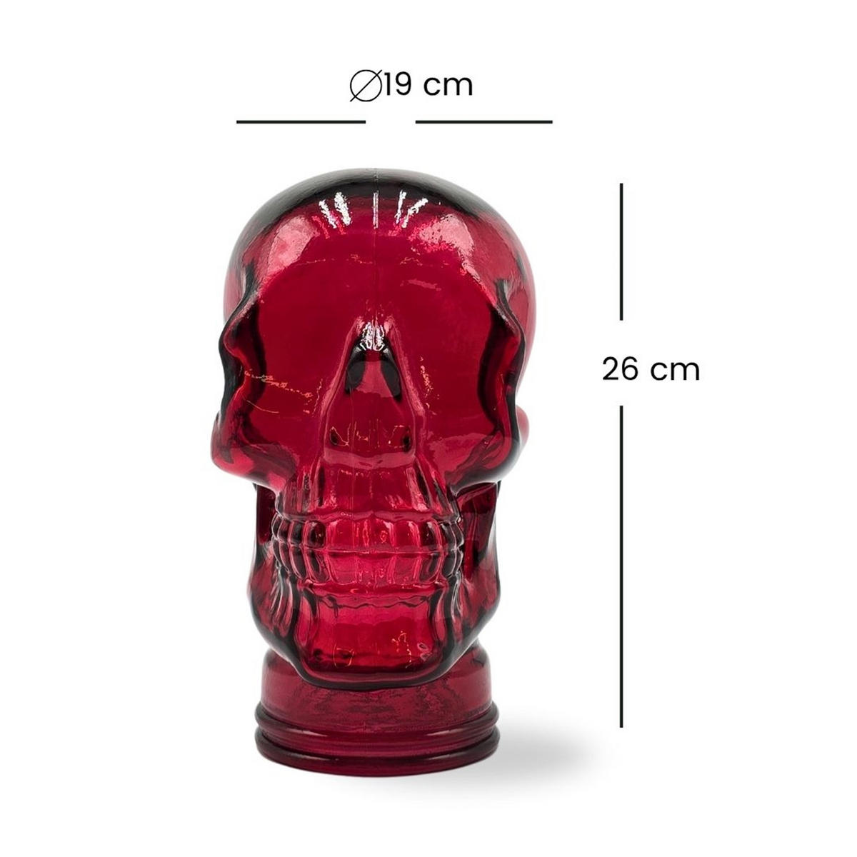 KOPFHÖRERSTÄNDER TOTENKOPF Glas T12 rot - Rot, Glas (19/26/19cm) - DESIGN DELIGHTS