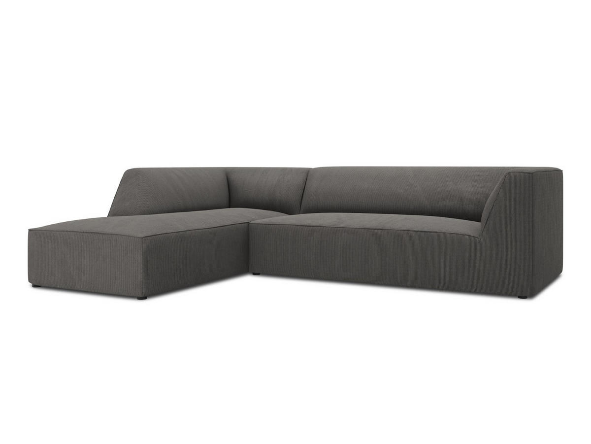 ECKSOFA links Ruby aus Cord dunkelgrau 4 Sitzplätze - Dunkelgrau, Textil (180/273cm) - Micadoni