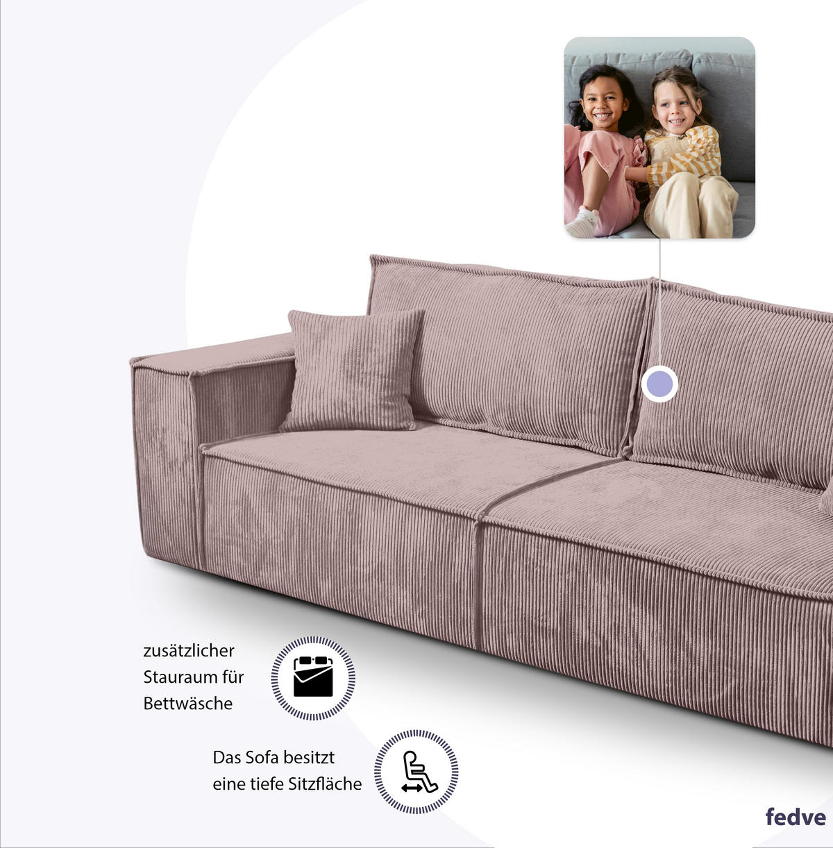 SCHLAFSOFA Sekwana Cappuccino (Poso 27) - Mokka, Textil (255/85/105cm) - Fedve