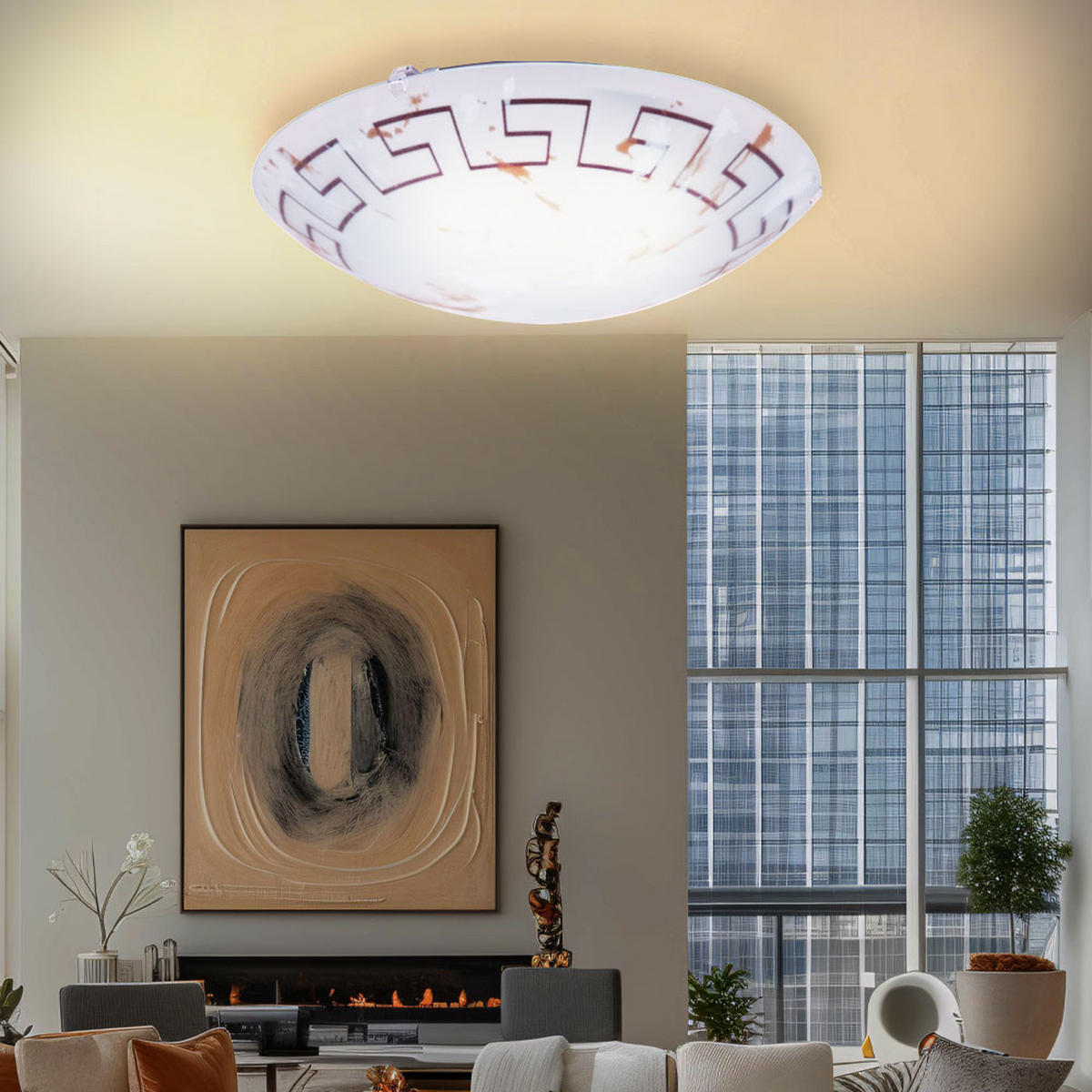 LED DECKENLEUCHTE Twister Weiß - Weiß, Glas (39.5/39.5/10cm)