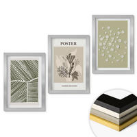 WANDBILDER 3er Set - 20x30 cm Silberner Rahmen - Gedämpfte Pflanzenmotive - Silberfarben, Kunststoff (20/30cm) - ArtPrintCave