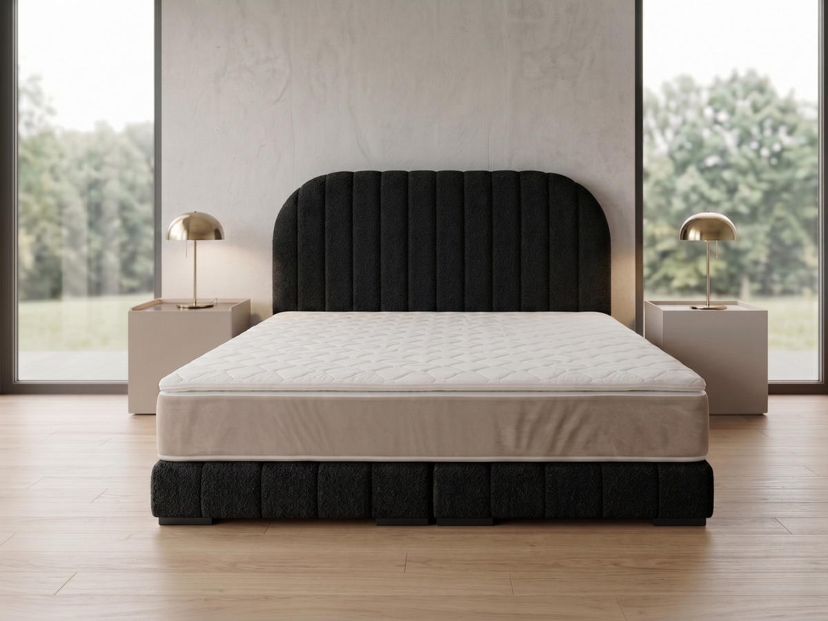 POLSTERBETT LEON3 90x 200 cm Farbe: Schwarz - Schwarz, Textil (90/200cm) - A&J MöbelLand
