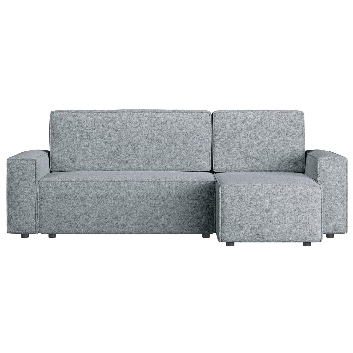 ECKSOFA Copertino Hellgrau beidseitig montierbar - Hellgrau/Schwarz, Kunststoff/Textil (244/145cm) - Selsey
