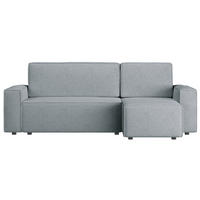ECKSOFA Copertino Hellgrau beidseitig montierbar - Hellgrau/Schwarz, Kunststoff/Textil (244/145cm) - Selsey