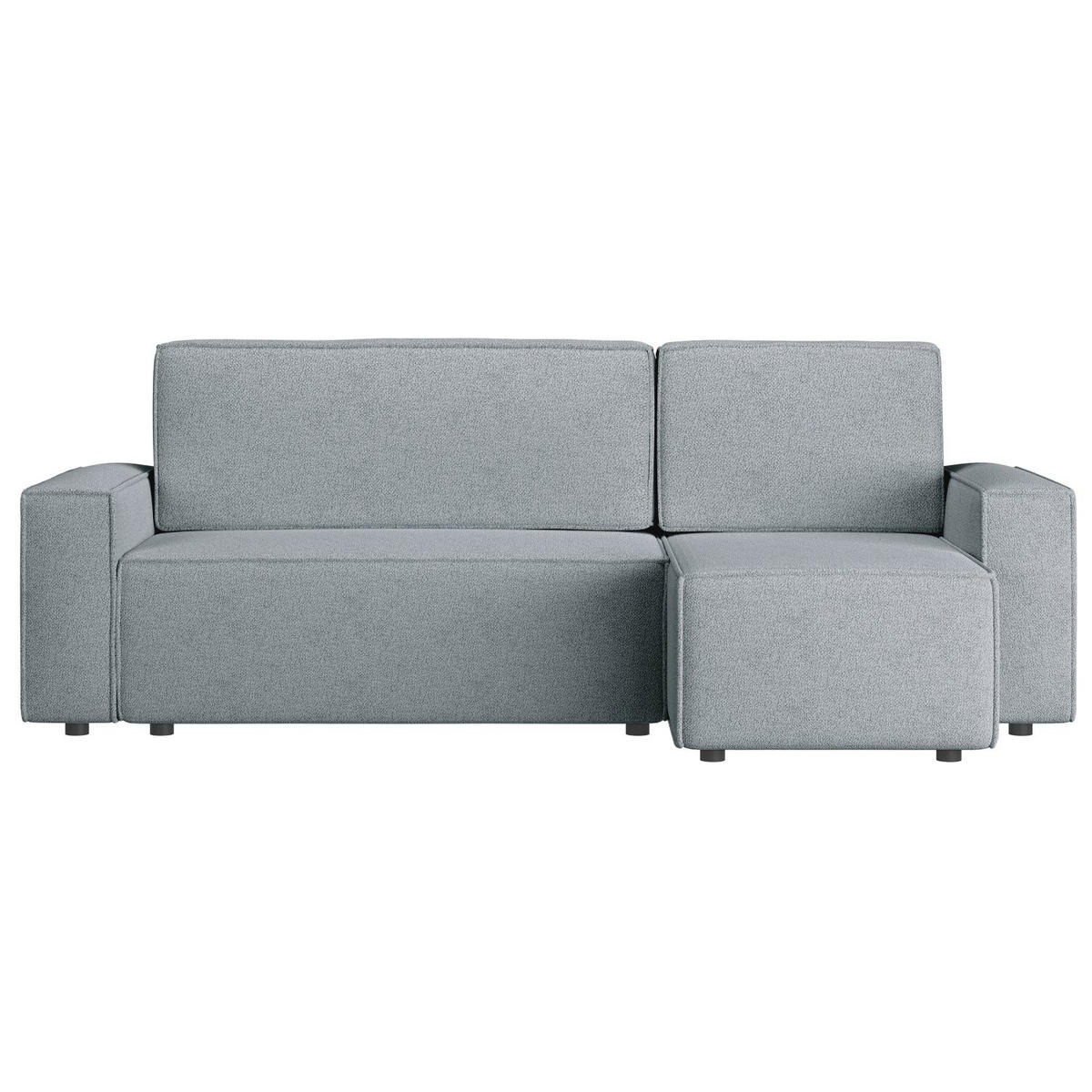 ECKSOFA Copertino Hellgrau beidseitig montierbar - Hellgrau/Schwarz, Kunststoff/Textil (244/145cm) - Selsey