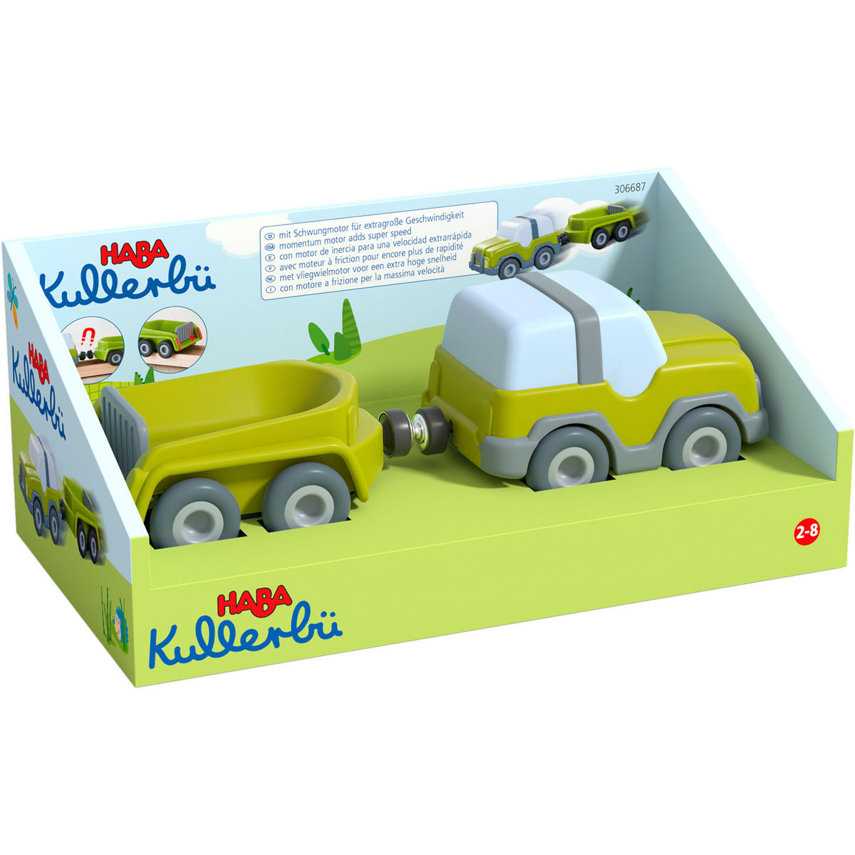 SPIELZEUGAUTO Kullerbü - Geländwagen mit Anhänger, ab 2 Jahren - Multicolor, Kunststoff (12/21cm) - Haba