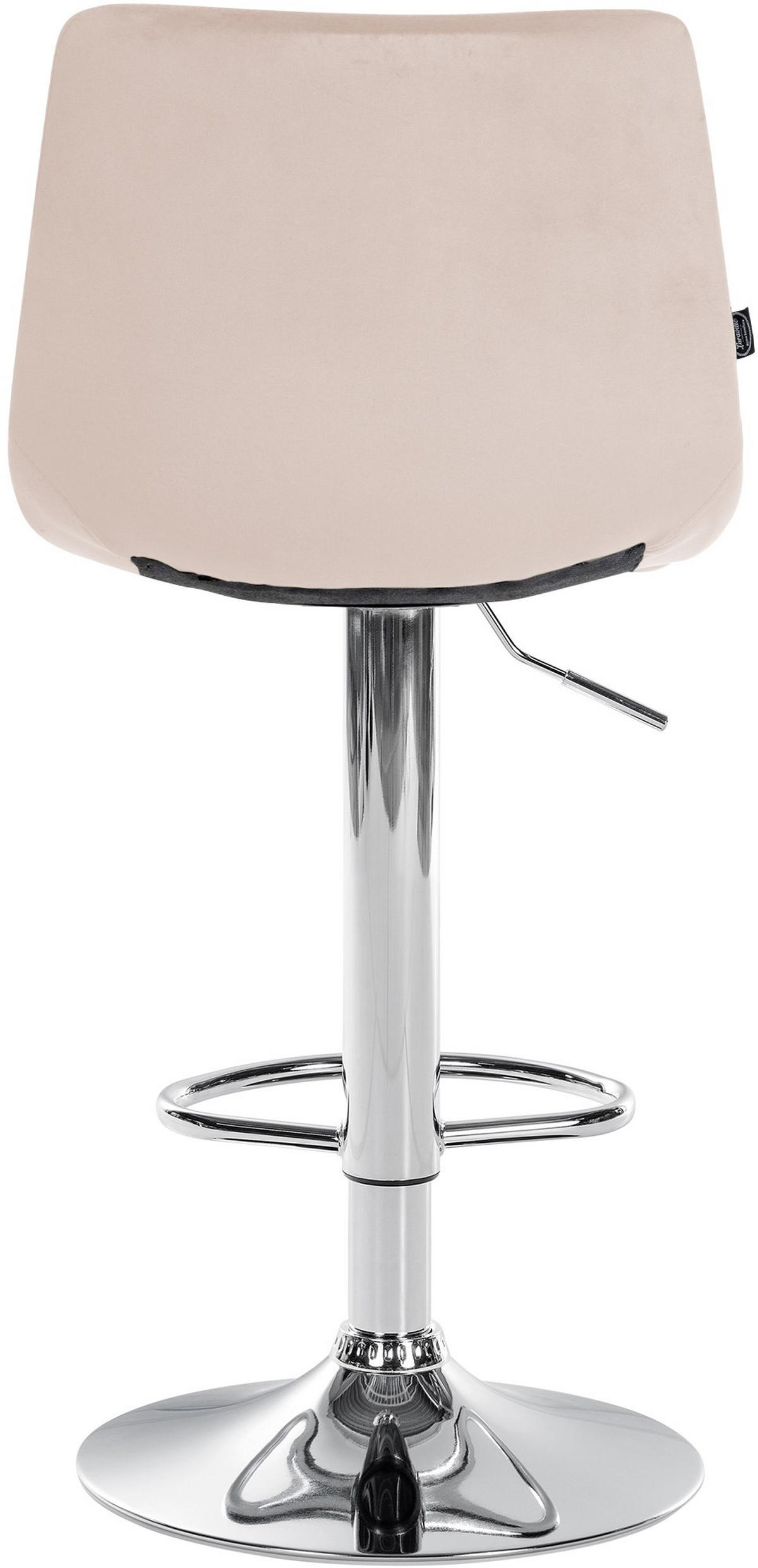 BARHOCKER Samt beige - Chromfarben/Beige, Textil/Metall (43/87/46.5cm) - CLP