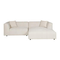 SOFA - 5 Personen - samt - beige Naemia - Beige, Kunststoff/Textil (272/70/161cm) - Vente-Unique
