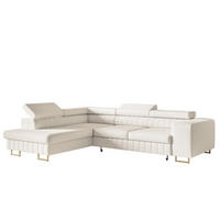 ECKSOFA Milch Catch Me 01 Linke Seite Goldene Beine - Ecru/Weiß, Textil (274/203cm) - Sepro Meble