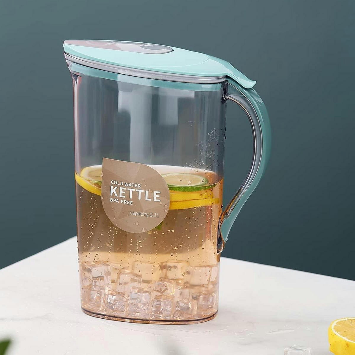 KARAFFE 2,1 L Blau BPA-frei - Transparent, Kunststoff (205/255cm)