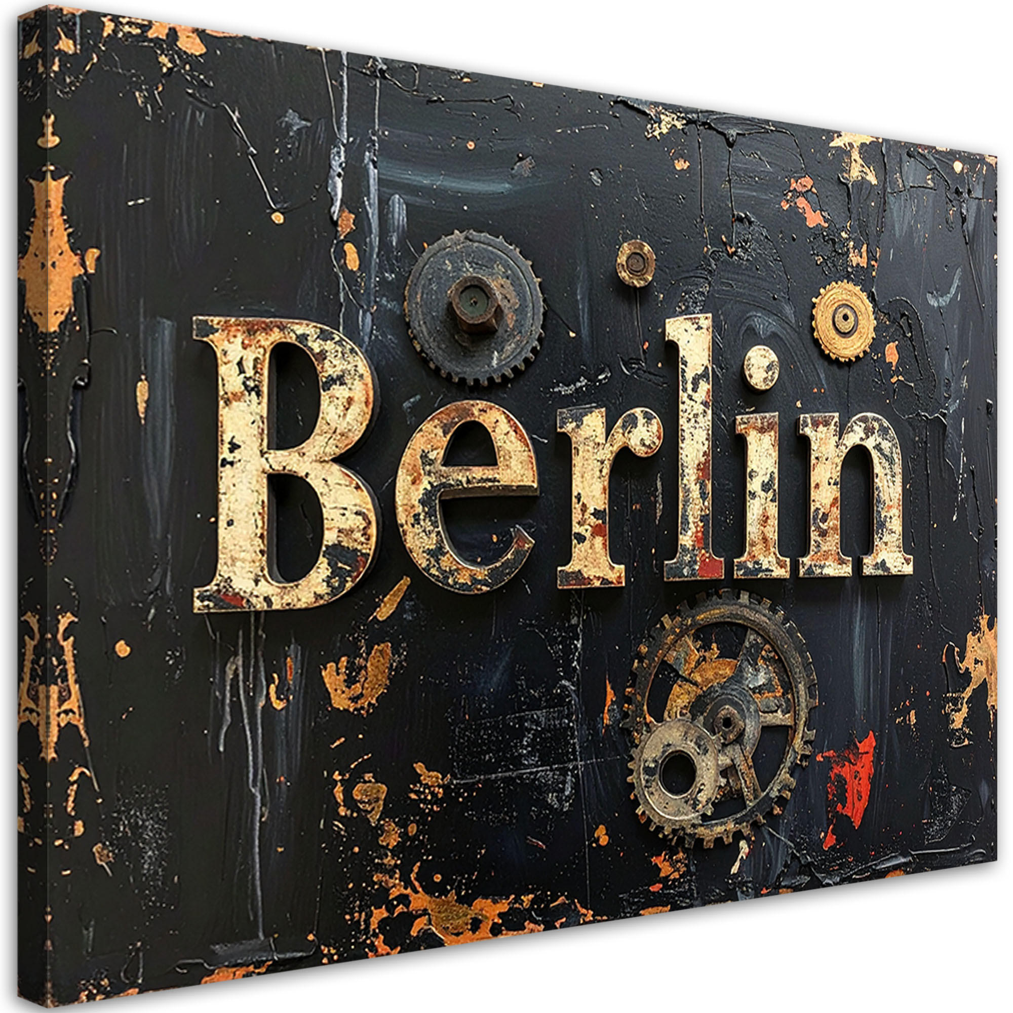 Feeby Leinwandbild Gold 120x80 cm