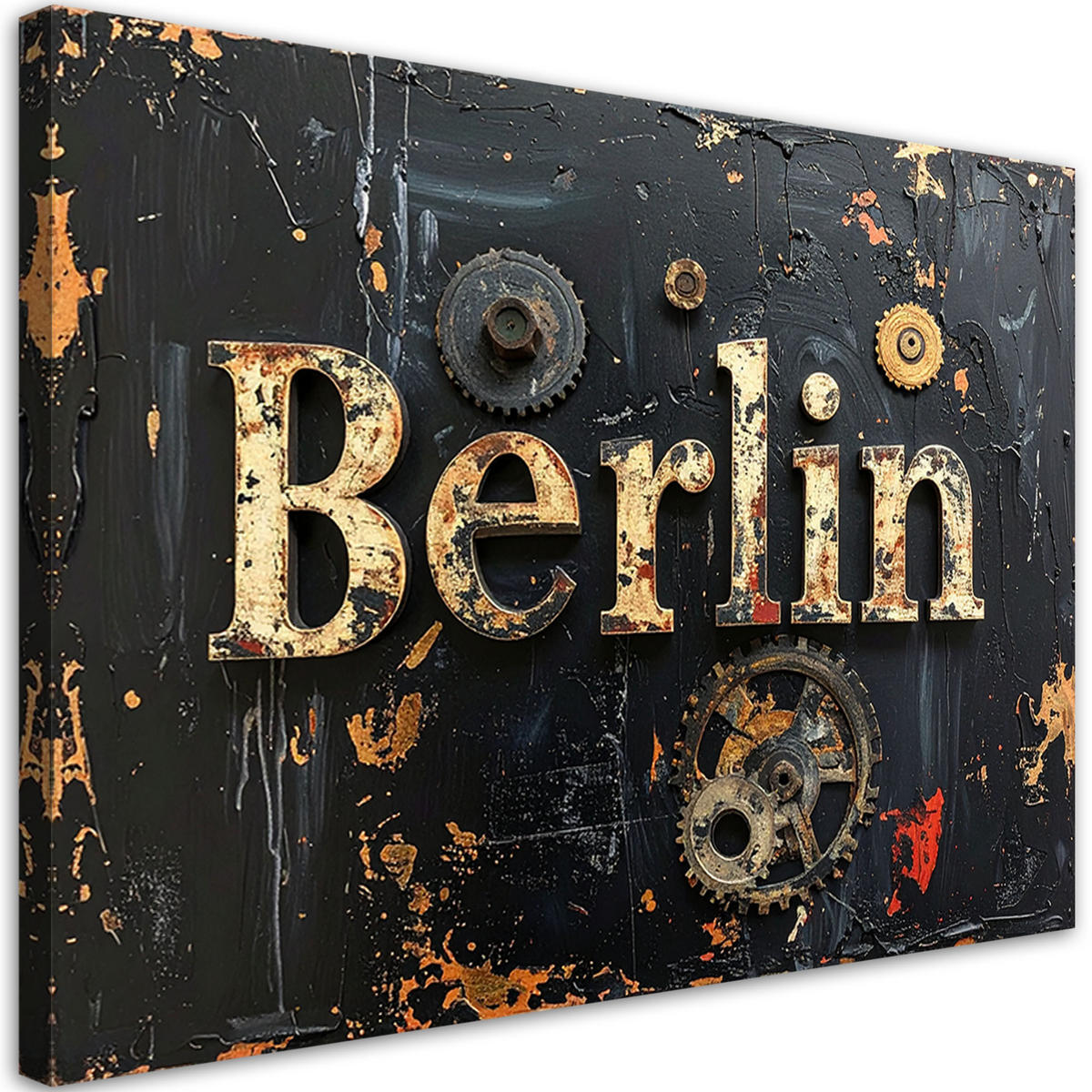 LEINWANDBILD Inschriften und Zitate 90x60cm - Goldfarben, Textil (90/60cm) - Feeby