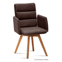 ARMLEHNSTUHL (6er-Set) Dodie 52x92x60 Eiche geölt/Braun - Eichefarben/Braun, Kunststoff (60/92/52cm) - 58aufmkessel