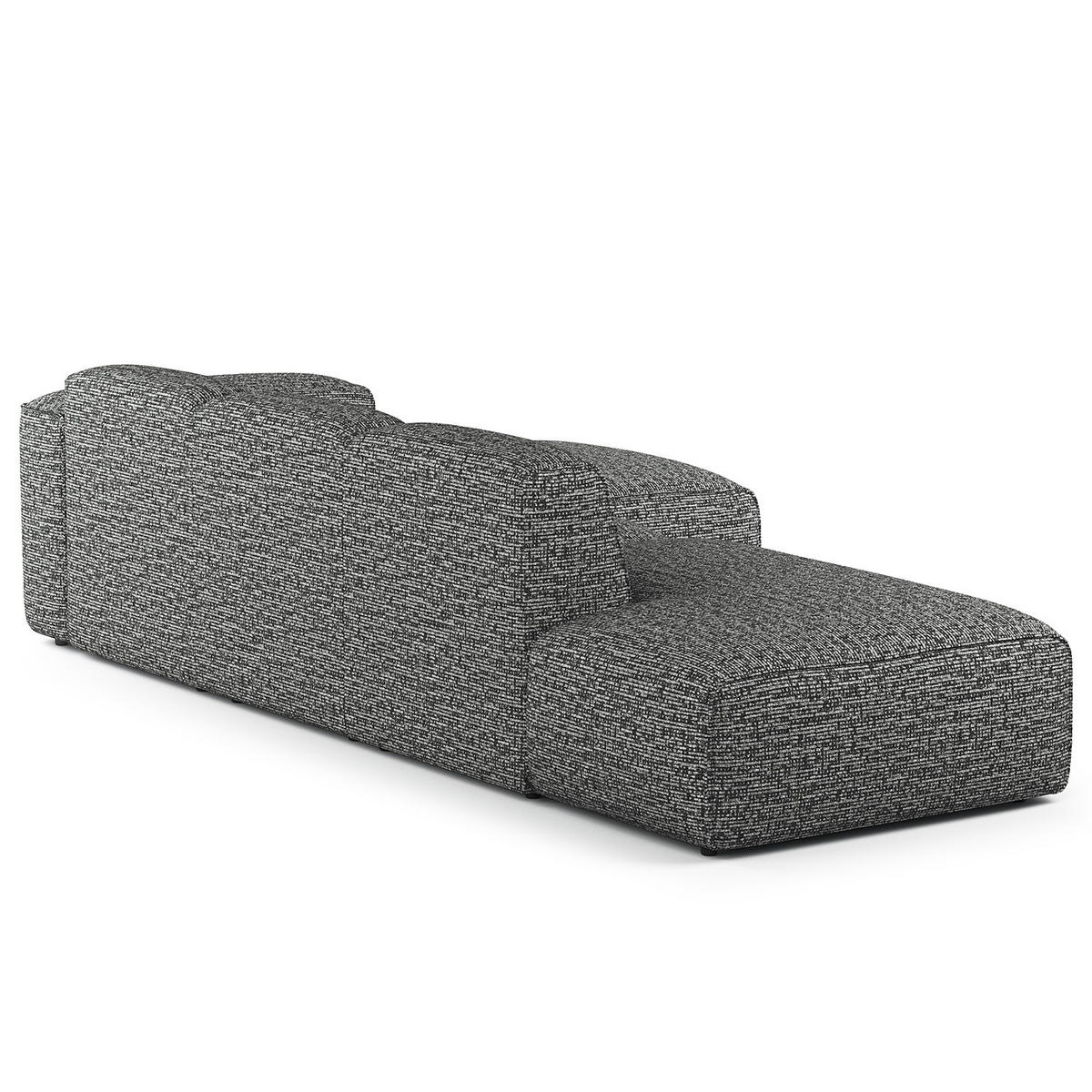 ECKSOFA mit Chaiselongue - Schwarz/Grau, Kunststoff/Textil (290/173cm) - home24