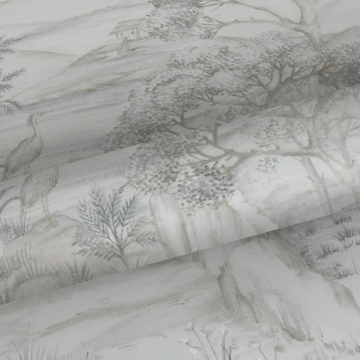 TAPETE Landschaft 53 cm x 10,05 m - Grau, Papier (53/1000cm) - Sanders & Sanders