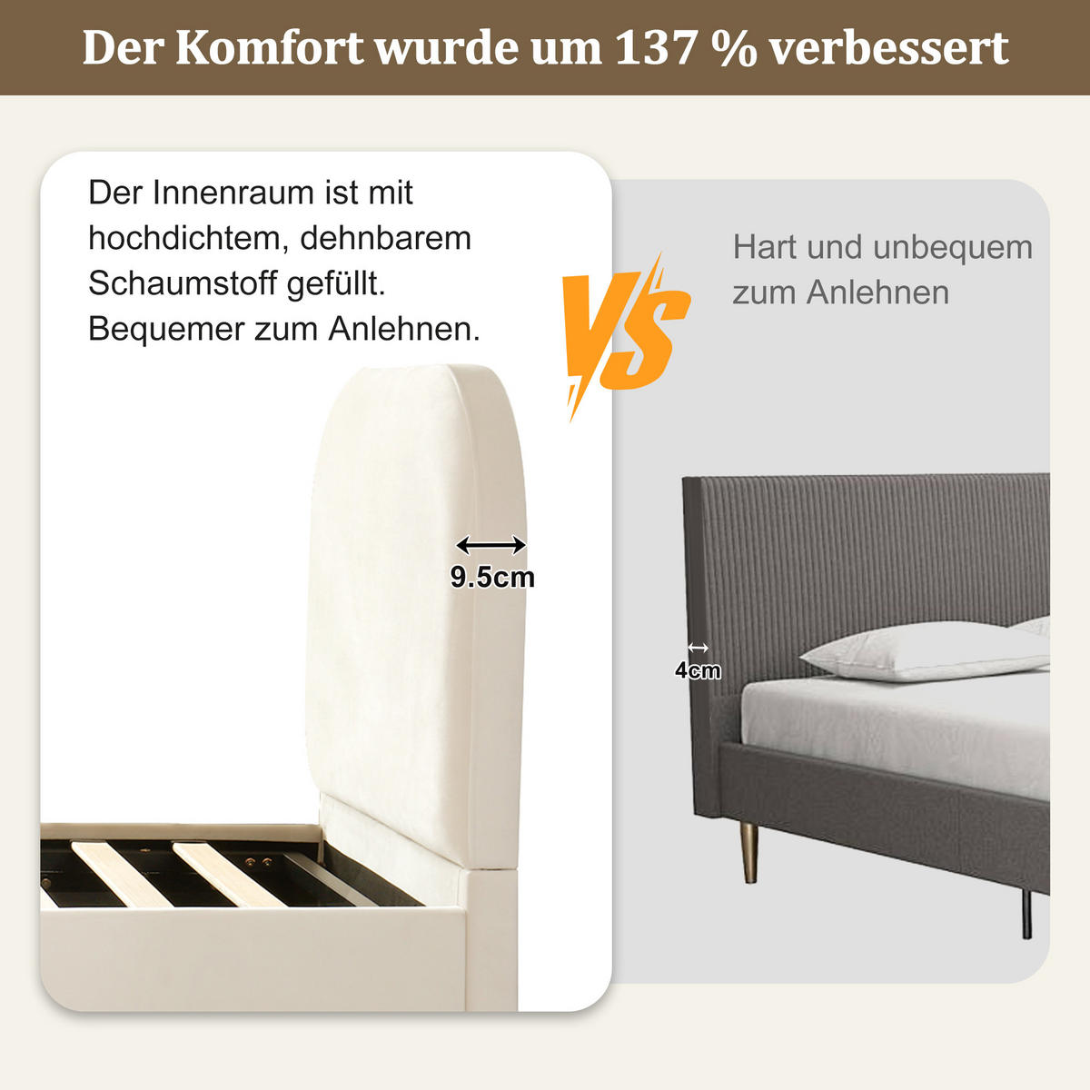 POLSTERBETT 90/200 cm Beige mit Stauraum - Beige, Textil (90/200cm) - Oxeza