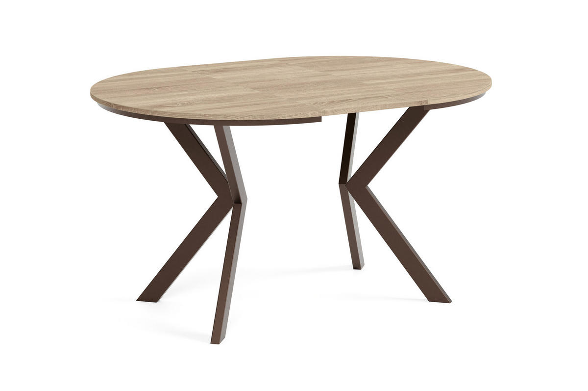 ESSTISCH EVO mit Felge - Braun/Sonoma Eiche, Holzwerkstoff/Metall (90/90/76cm) - Meblini